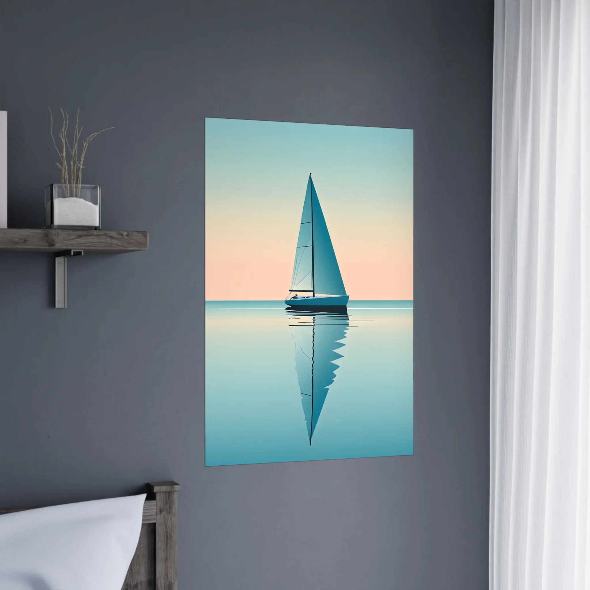 EU Giclée Print Poster BLUE STILLNESS 06. Fine Art Wall Art with Archival Quality. Printed, packaged, and shipped in the EU. Exclusive ColorVanta design.