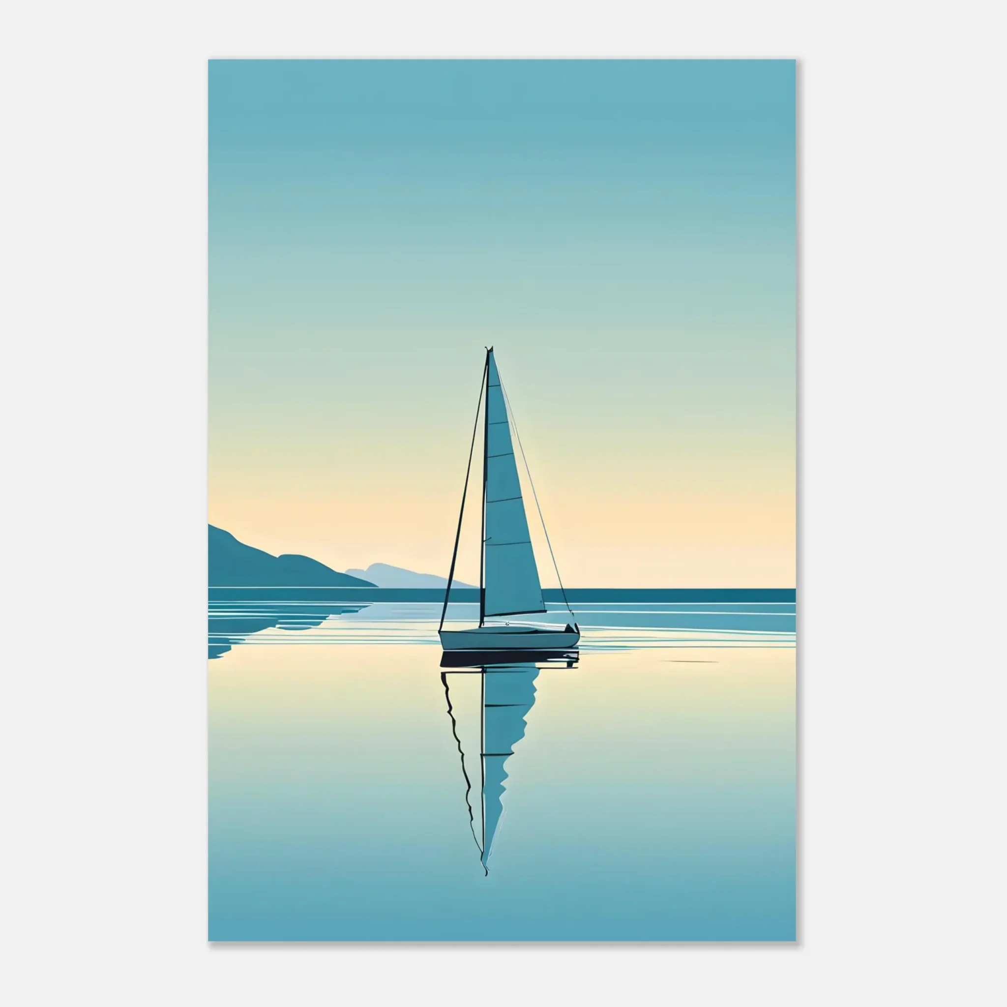 EU Giclée Print Poster BLUE STILLNESS 07. Fine Art Wall Art with Archival Quality. Printed, packaged, and shipped in the EU. Exclusive ColorVanta design.