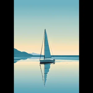 EU Giclée Print Poster BLUE STILLNESS 07. Fine Art Wall Art with Archival Quality. Printed, packaged, and shipped in the EU. Exclusive ColorVanta design.