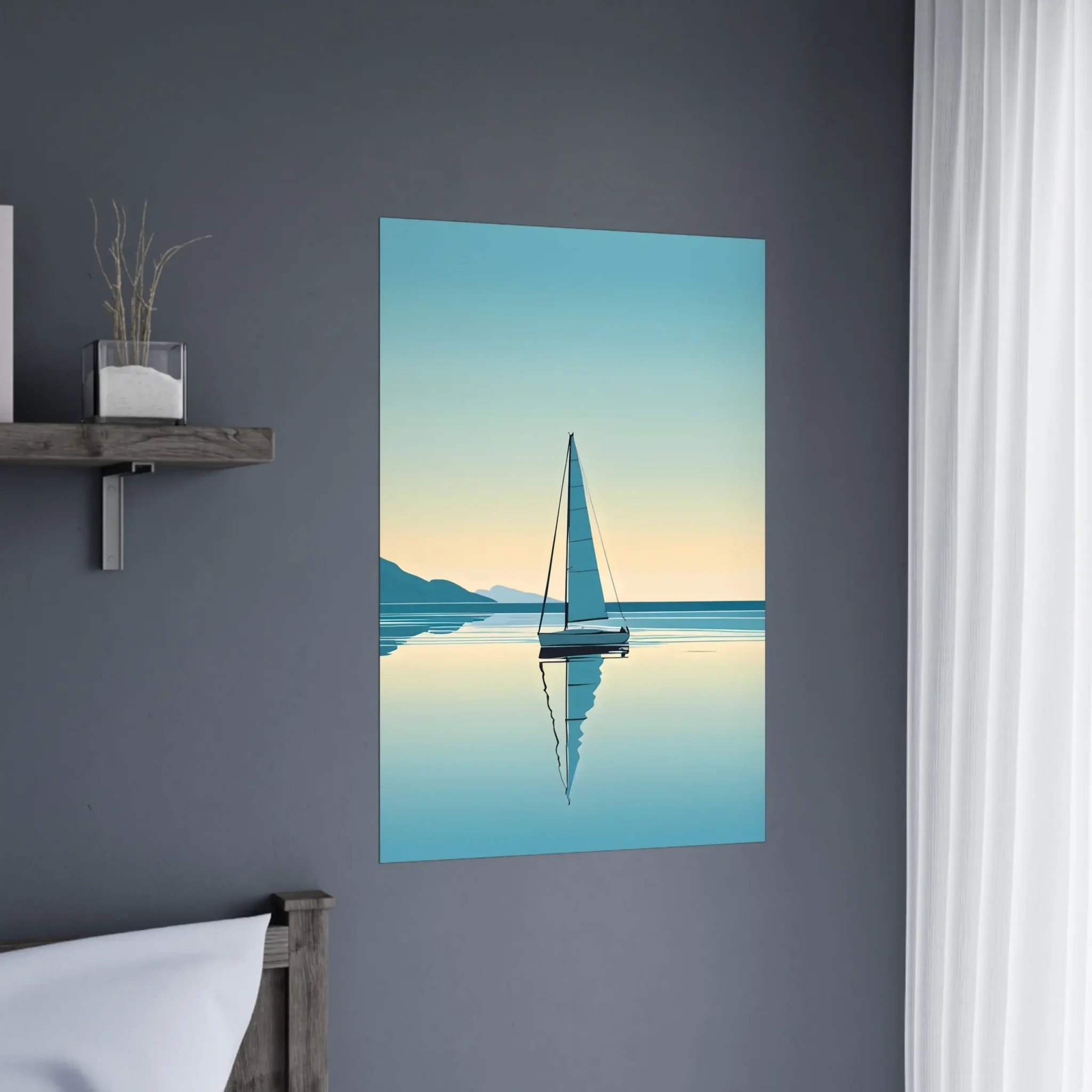 EU Giclée Print Poster BLUE STILLNESS 07. Fine Art Wall Art with Archival Quality. Printed, packaged, and shipped in the EU. Exclusive ColorVanta design.