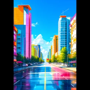 EU LUMINOUS CITY EU Giclée Print Poster LUMINOUS CITY. Fine Art Wall Art with Archival Quality. Printed, packaged, and shipped in the EU. Exclusive ColorVanta design.