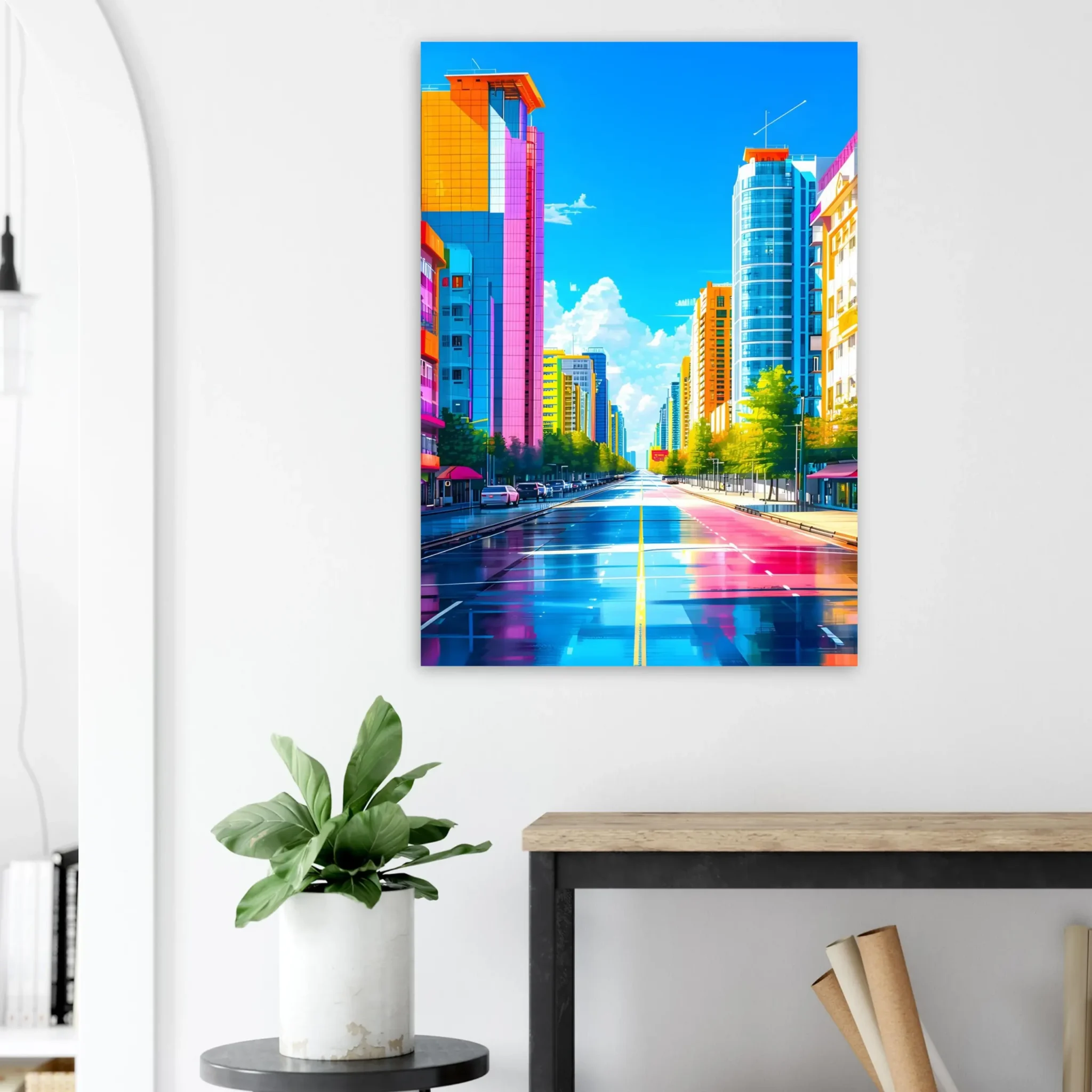 EU Giclée Print Poster LUMINOUS CITY. Fine Art Wall Art with Archival Quality. Printed, packaged, and shipped in the EU. Exclusive ColorVanta design.