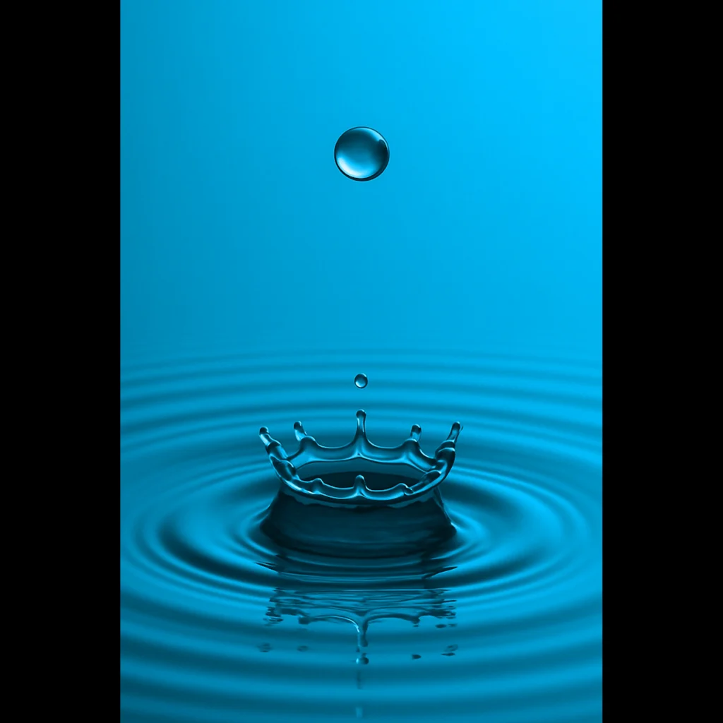 EU Giclée Print Poster DROP OF DEEP SKY BLUE. Fine Art Wall Art with Archival Quality. Printed, packaged, and shipped in the EU. Exclusive ColorVanta design.