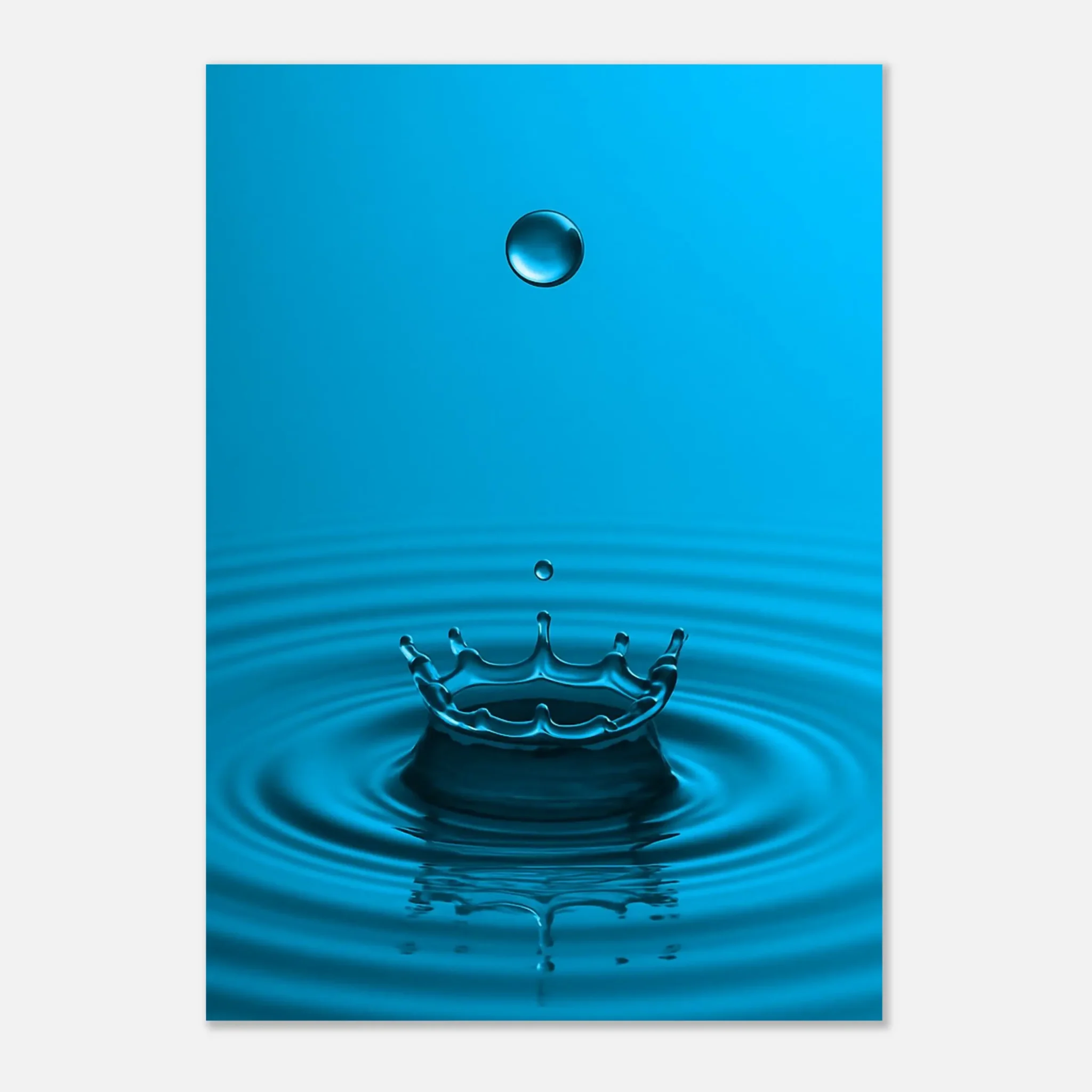 EU Giclée Print Poster DROP OF DEEP SKY BLUE. Fine Art Wall Art with Archival Quality. Printed, packaged, and shipped in the EU. Exclusive ColorVanta design.