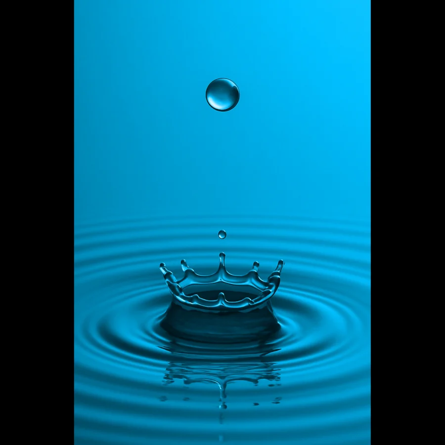 EU Giclée Print Poster DROP OF DEEP SKY BLUE. Fine Art Wall Art with Archival Quality. Printed, packaged, and shipped in the EU. Exclusive ColorVanta design.