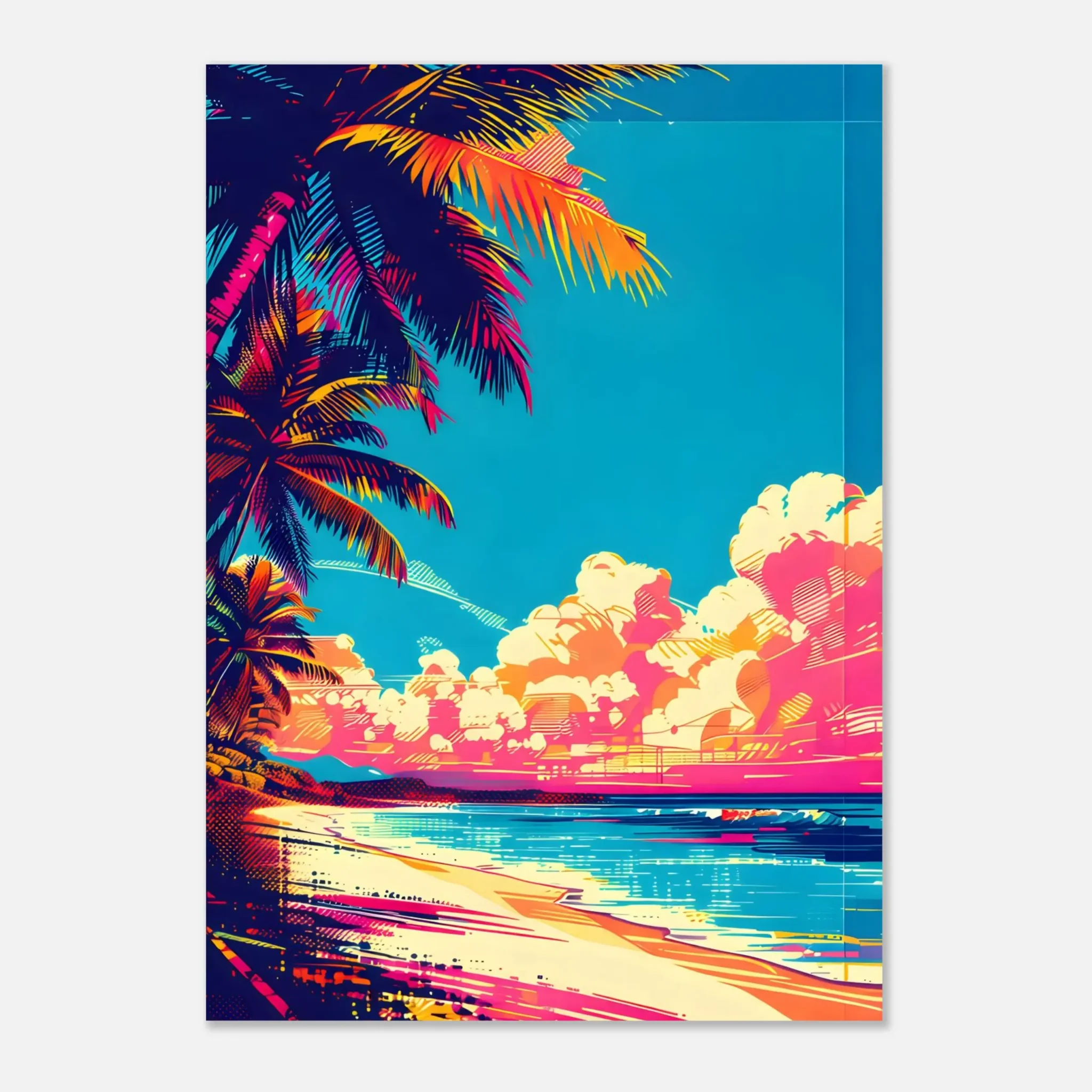 EU Giclée Print Poster LAYERED SHORE. Fine Art Wall Art with Archival Quality. Printed, packaged, and shipped in the EU. Exclusive ColorVanta design.