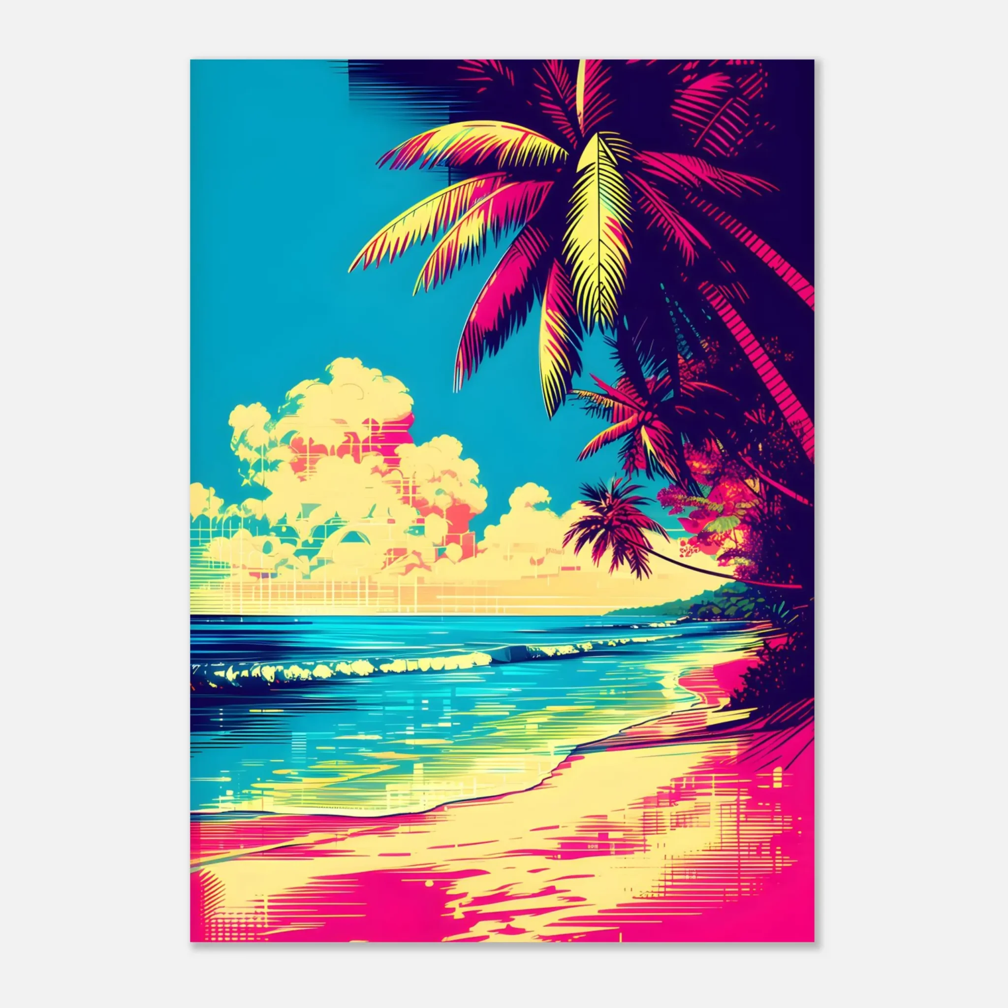 EU Giclée Print Poster NEON LAGOON. Fine Art Wall Art with Archival Quality. Printed, packaged, and shipped in the EU. Exclusive ColorVanta design.