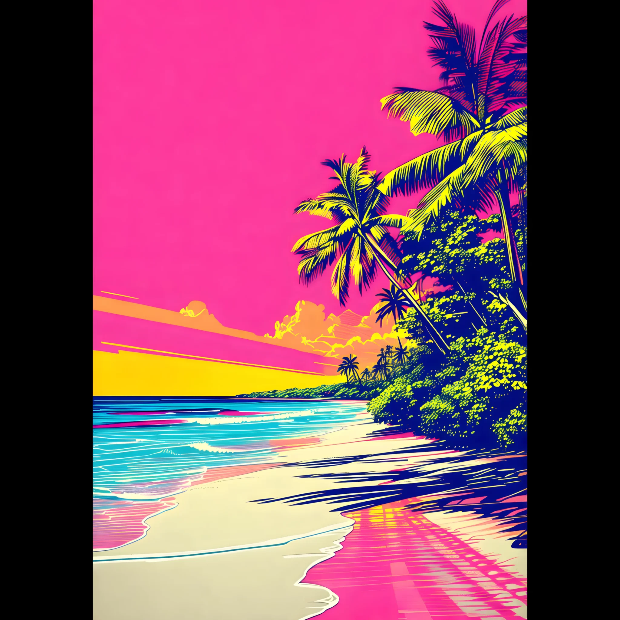 EU Giclée Print Poster PINK TIDE. Fine Art Wall Art with Archival Quality. Printed, packaged, and shipped in the EU. Exclusive ColorVanta design.