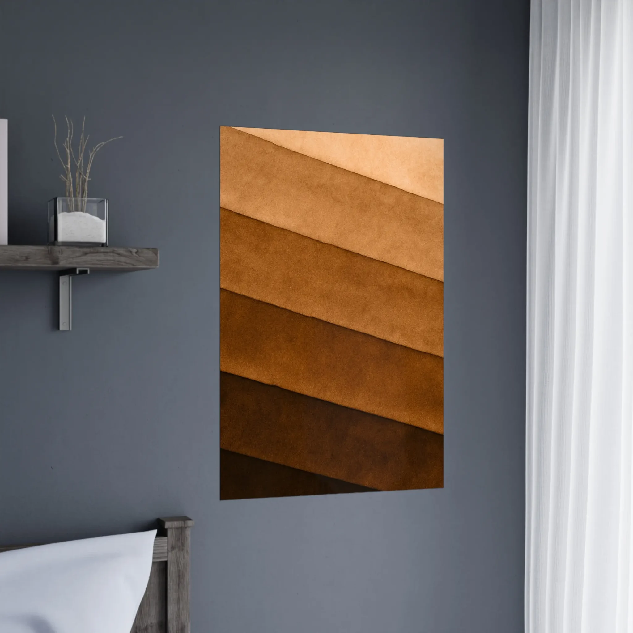 EU Giclée Print Poster SOFT BRONZE LAYERS. Fine Art Wall Art with Archival Quality. Printed, packaged, and shipped in the EU. Exclusive ColorVanta design.