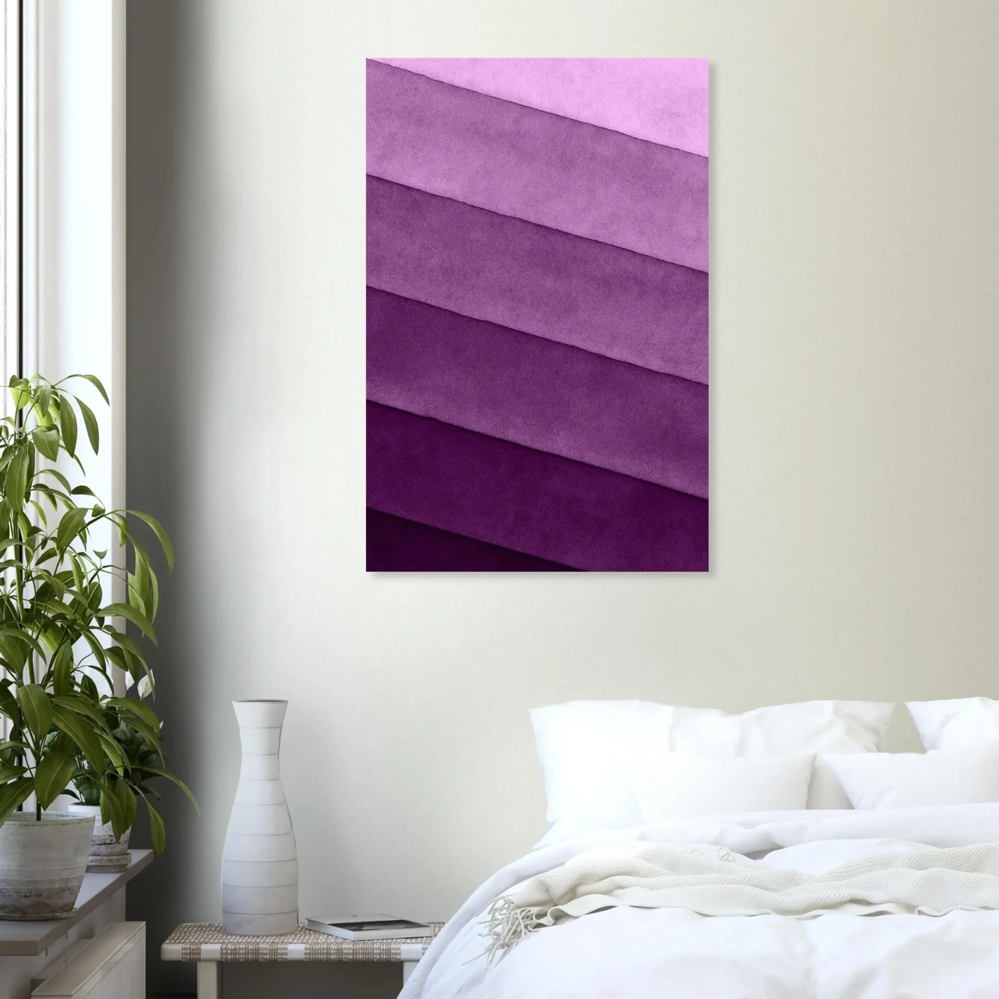 EU Giclée Print Poster SOFT PLUM LAYERS. Fine Art Wall Art with Archival Quality. Printed, packaged, and shipped in the EU. Exclusive ColorVanta design.