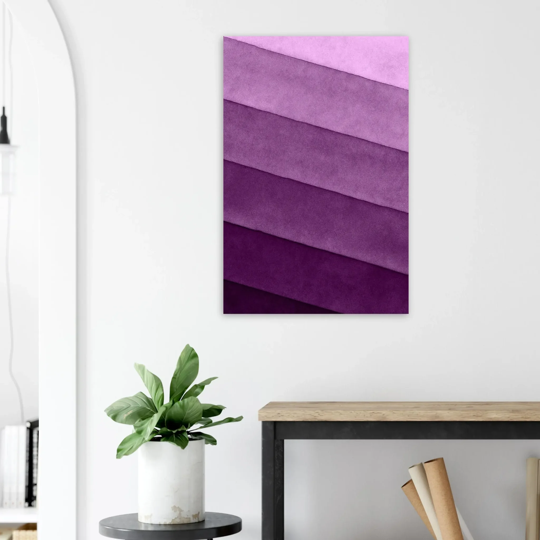 EU Giclée Print Poster SOFT PLUM LAYERS. Fine Art Wall Art with Archival Quality. Printed, packaged, and shipped in the EU. Exclusive ColorVanta design.