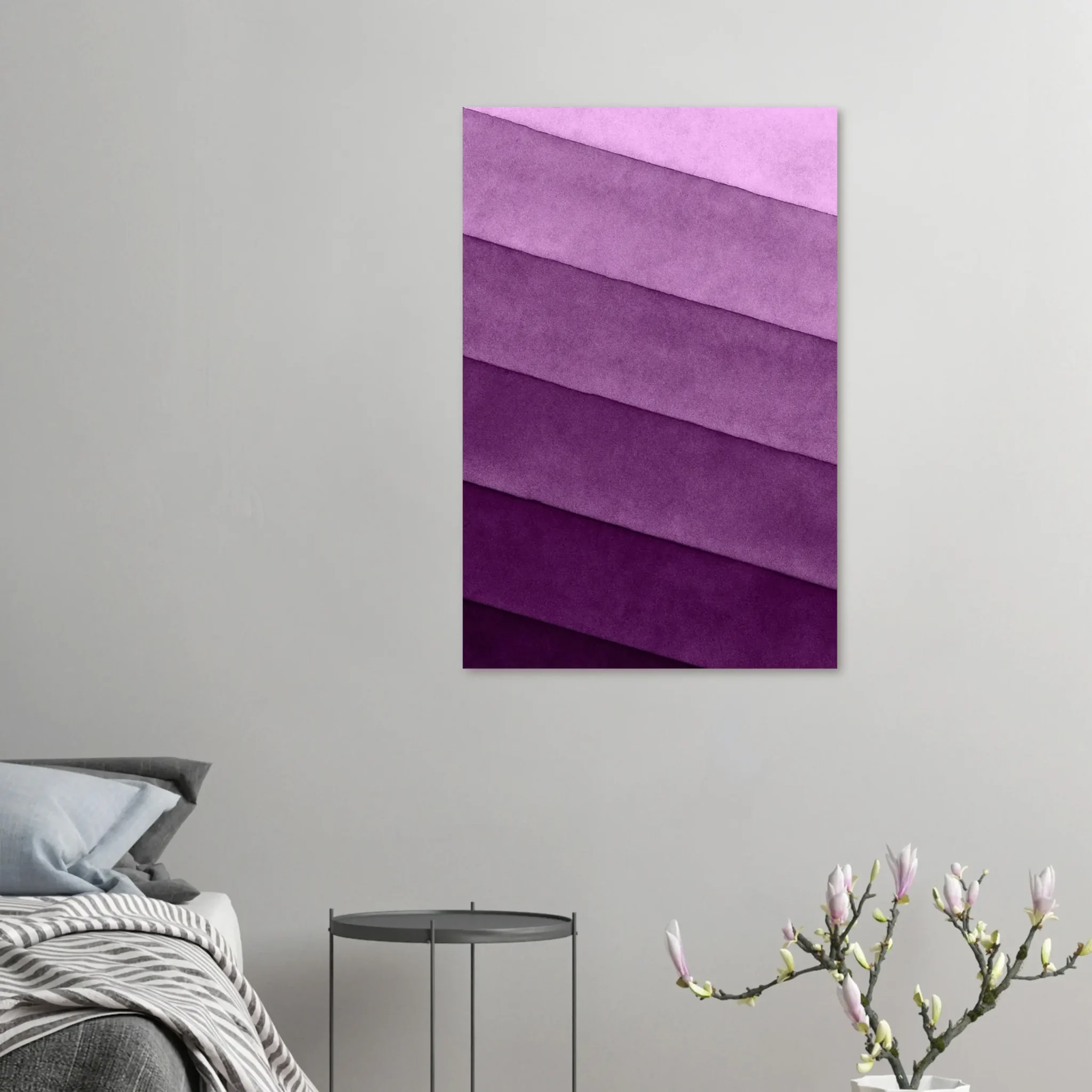 EU Giclée Print Poster SOFT PLUM LAYERS. Fine Art Wall Art with Archival Quality. Printed, packaged, and shipped in the EU. Exclusive ColorVanta design.