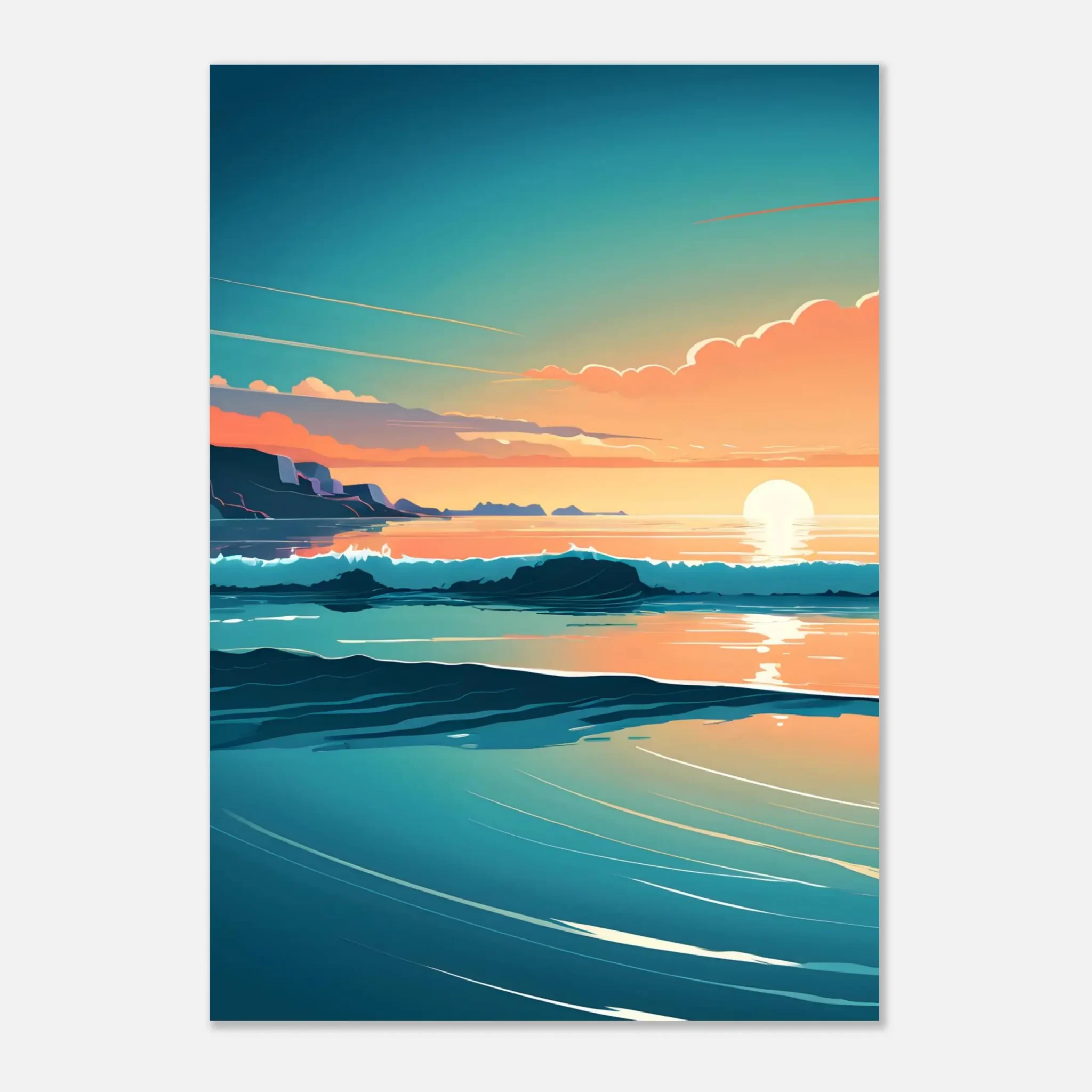 EU Giclée Print Poster TIDAL HORIZON. Fine Art Wall Art with Archival Quality. Printed, packaged, and shipped in the EU. Exclusive ColorVanta design.