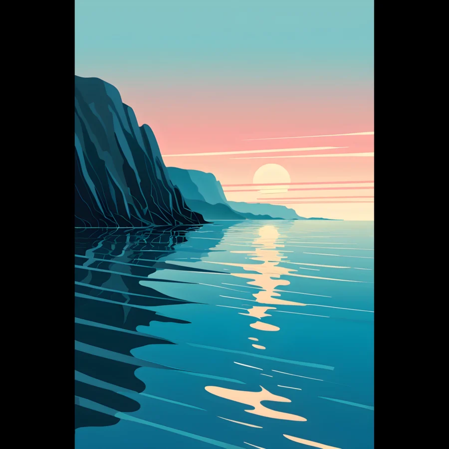 EU COASTAL ALIGNMENT 1 EU Giclée Print Poster COASTAL ALIGNMENT. Fine Art Wall Art with Archival Quality. Printed, packaged, and shipped in the EU. Exclusive ColorVanta design.