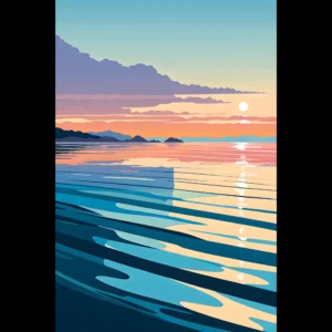 EU Giclée Print Poster LAYERED HORIZON. Fine Art Wall Art with Archival Quality. Printed, packaged, and shipped in the EU. ColorVanta exclusive.