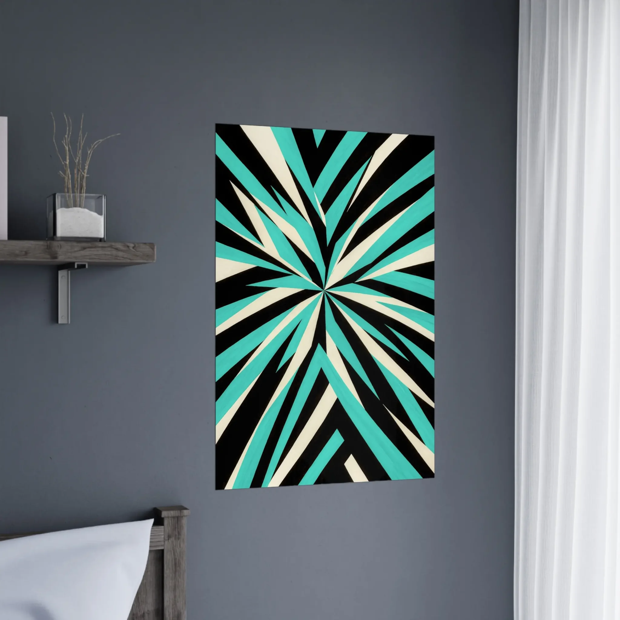 EU Giclée Print Poster TEAL RADIANCE. Fine Art Wall Art with Archival Quality. Printed, packaged, and shipped in the EU. Exclusive ColorVanta design.