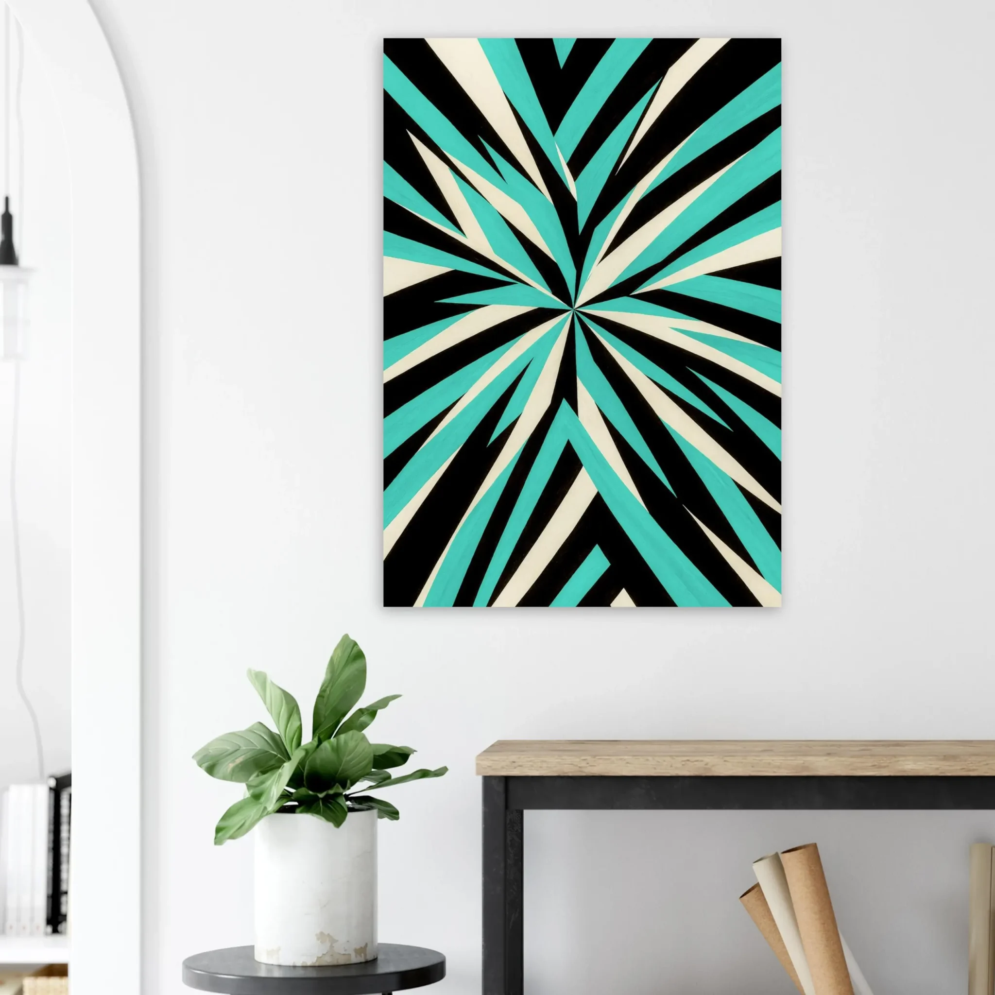 EU Giclée Print Poster TEAL RADIANCE. Fine Art Wall Art with Archival Quality. Printed, packaged, and shipped in the EU. Exclusive ColorVanta design.