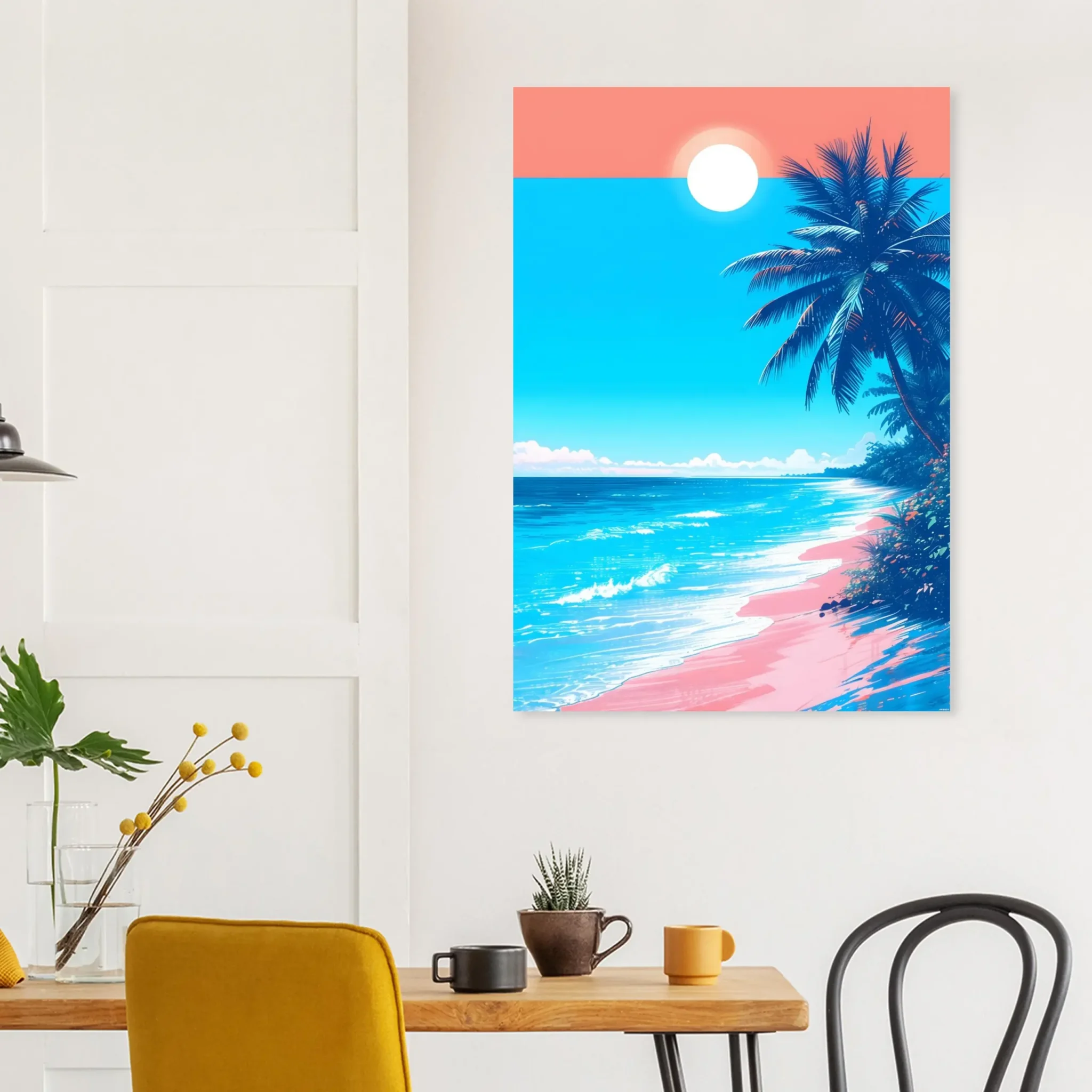 PASTEL SUN LAGOON – Tropical Seascape Art Print. Fine Art Wall Art with Archival Quality. Printed, packaged, and shipped in the EU. Exclusive ColorVanta design.