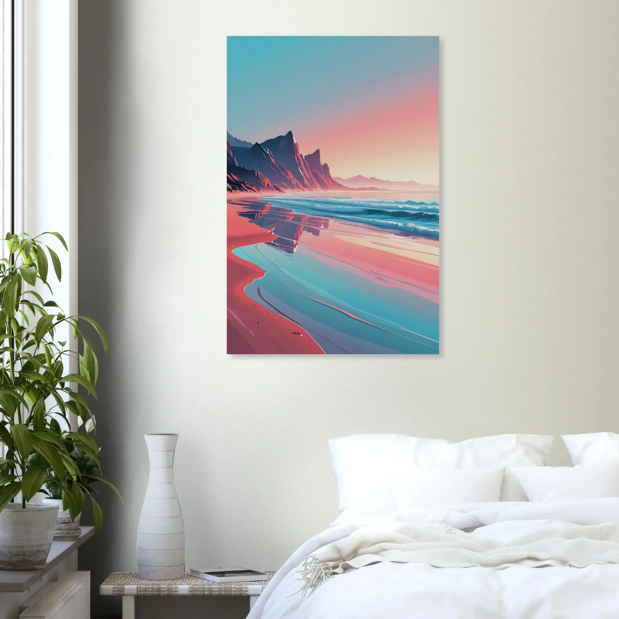 Abstract Coastal Sunset wall art that explores the meeting point between sea, light, and horizon. Fine Art Print, printed and shipped within the EU.