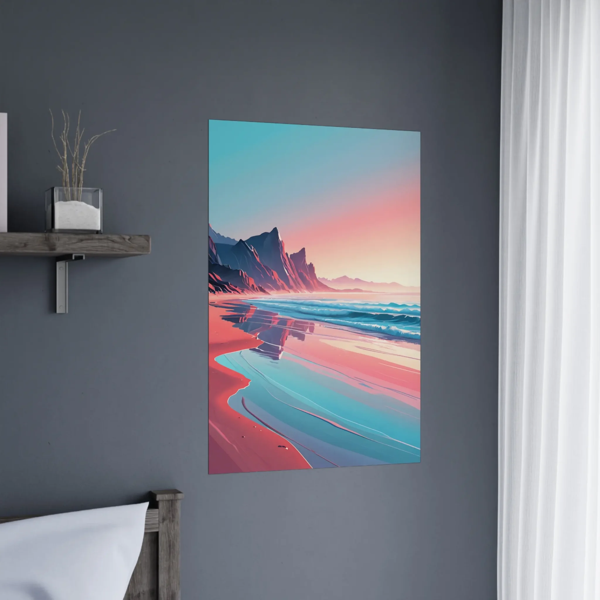 Abstract Coastal Sunset wall art that explores the meeting point between sea, light, and horizon. Fine Art Print, printed and shipped within the EU.