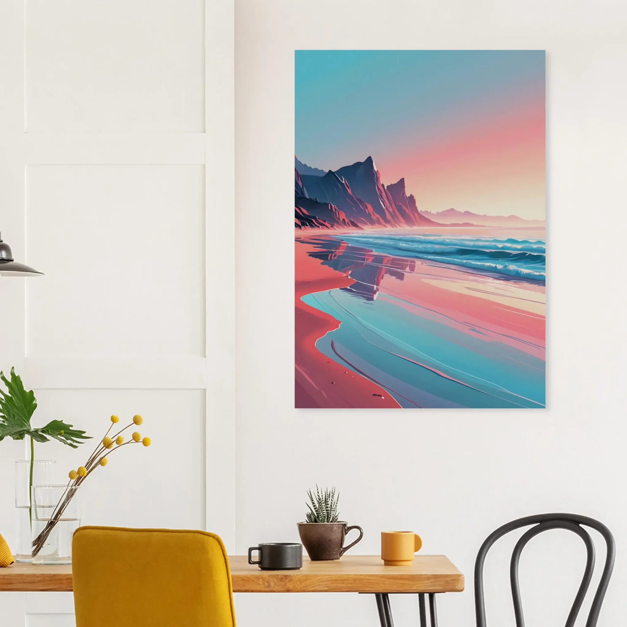 Abstract Coastal Sunset wall art that explores the meeting point between sea, light, and horizon. Fine Art Print, printed and shipped within the EU.