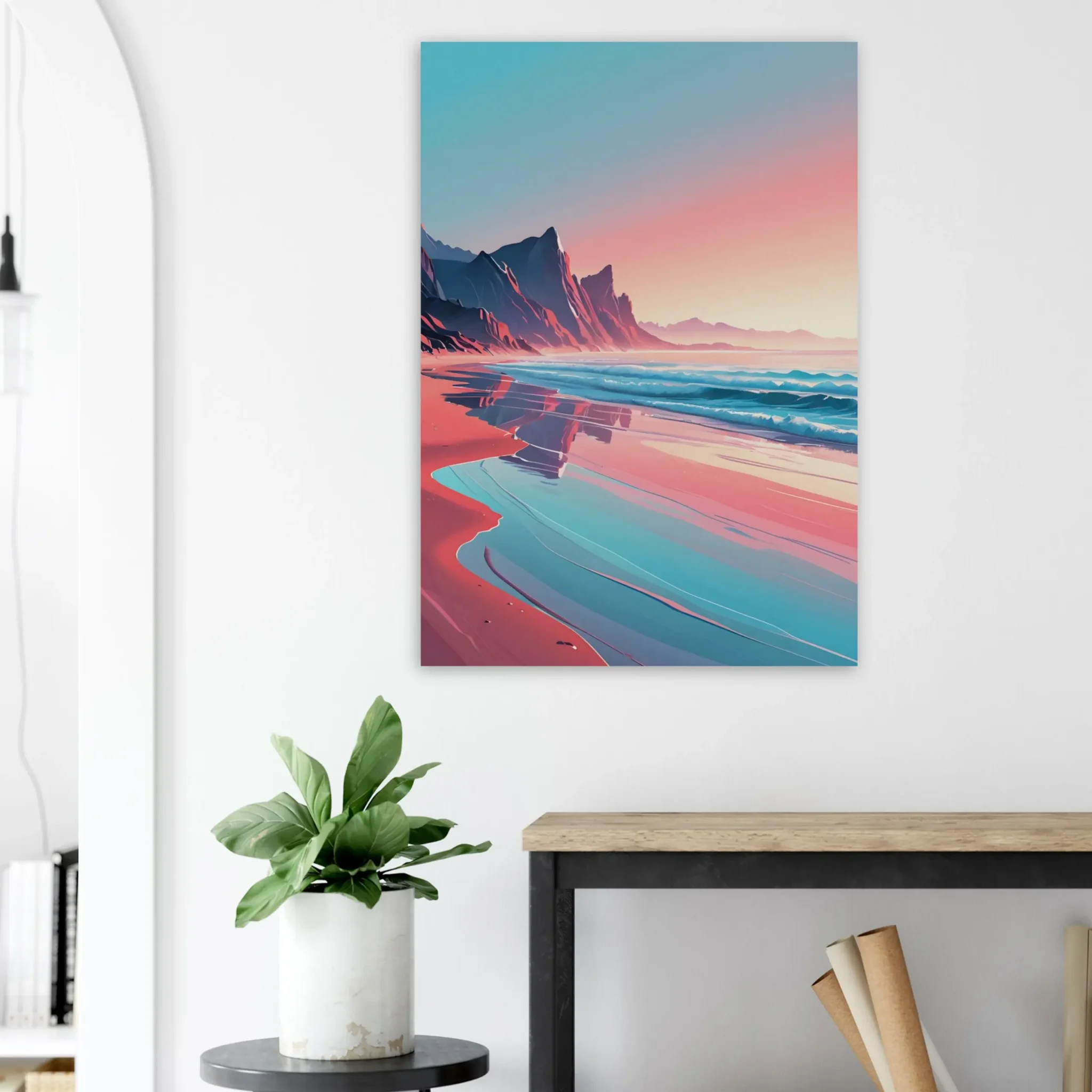 Abstract Coastal Sunset wall art that explores the meeting point between sea, light, and horizon. Fine Art Print, printed and shipped within the EU.