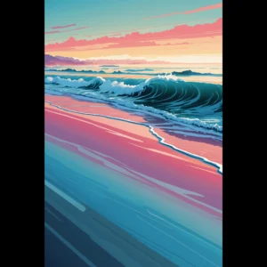 Coastal Rhythm Coastal Sunset Art Print
