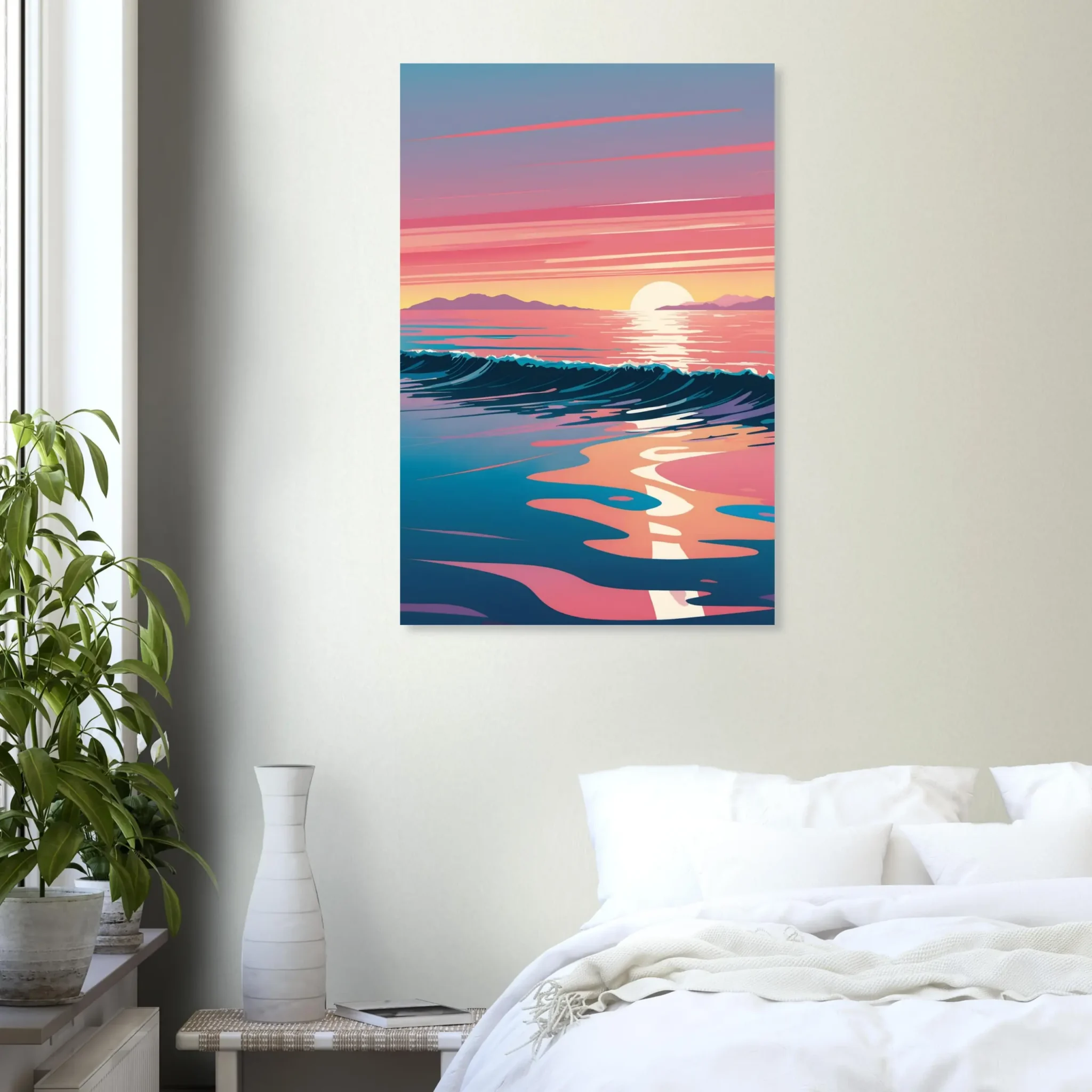 Abstract Coastal Sunset wall art that explores the meeting point between sea, light, and horizon. Fine Art Print, printed and shipped within the EU.