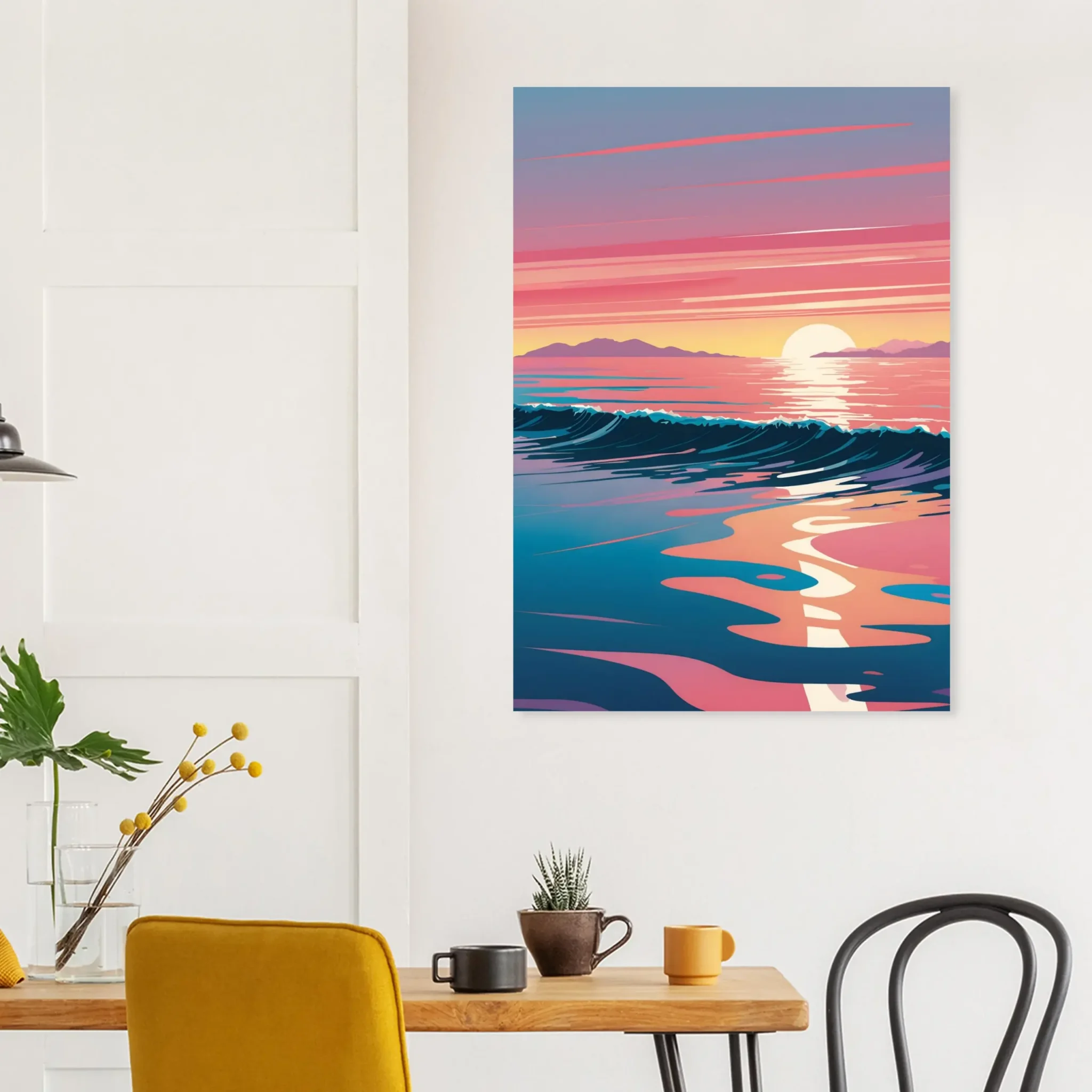 Abstract Coastal Sunset wall art that explores the meeting point between sea, light, and horizon. Fine Art Print, printed and shipped within the EU.