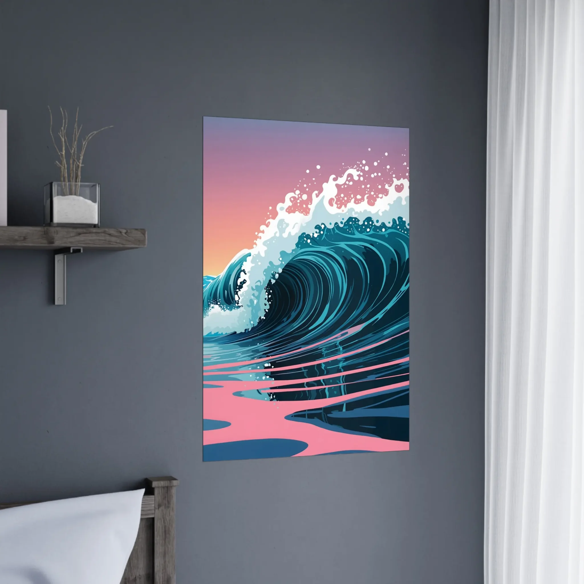 Abstract Coastal Sunset wall art that explores the meeting point between sea, light, and horizon. Fine Art Print, printed and shipped within the EU.