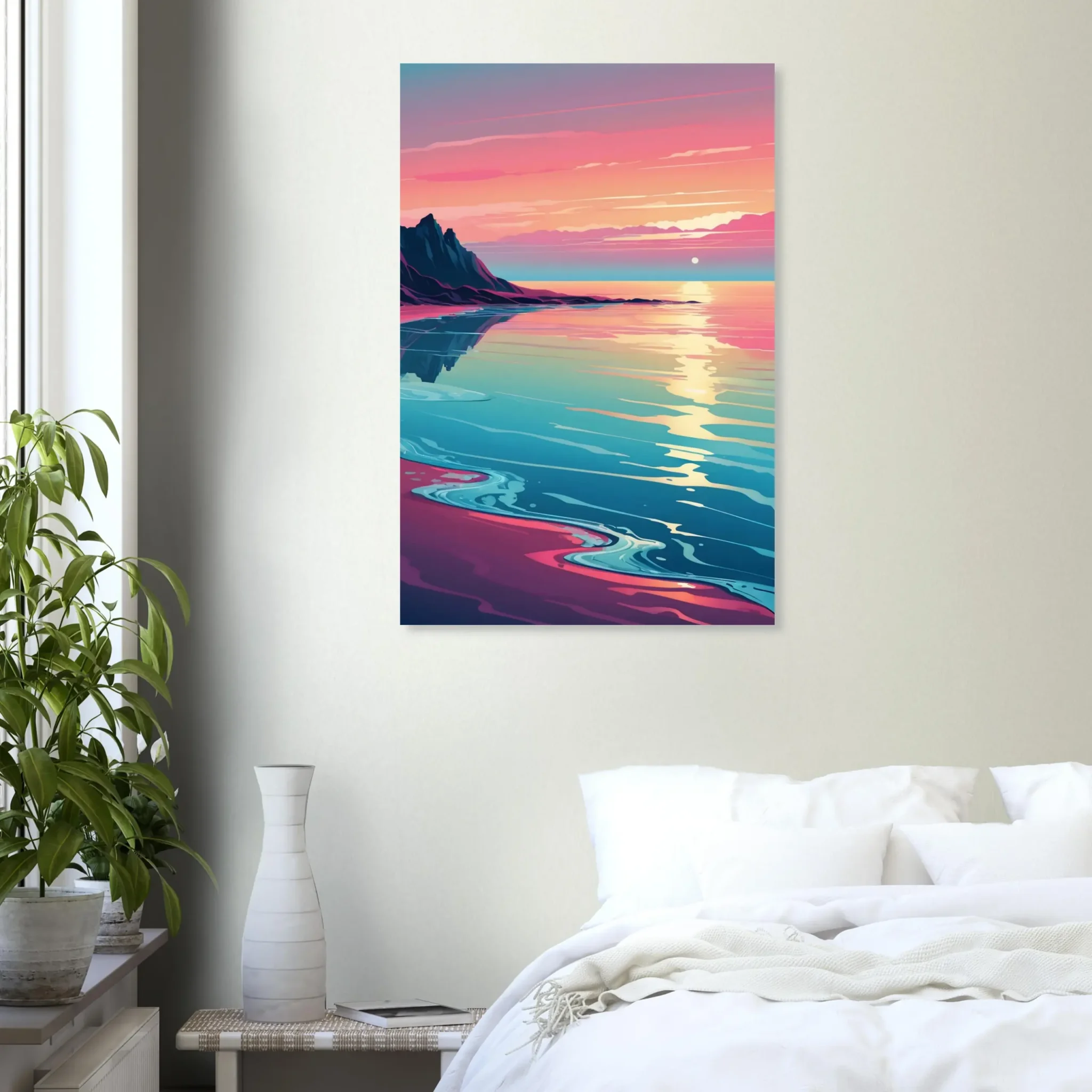 Abstract Coastal Sunset wall art that explores the meeting point between sea, light, and horizon. Fine Art Print, printed and shipped within the EU.
