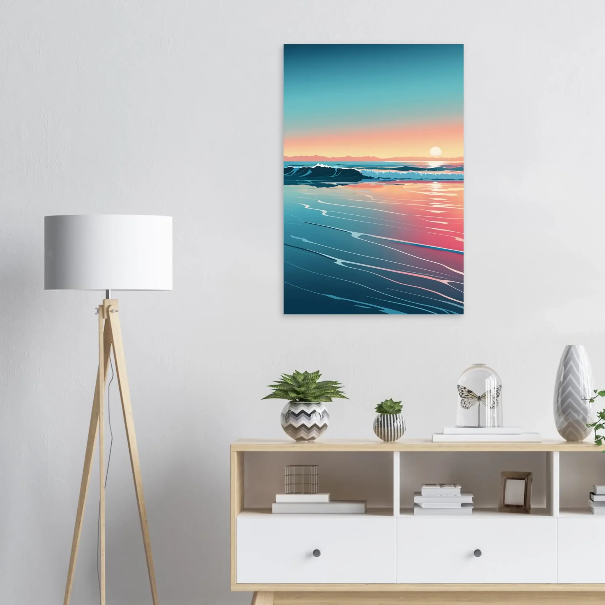 Abstract Coastal Sunset wall art that explores the meeting point between sea, light, and horizon. Fine Art Print, printed and shipped within the EU.