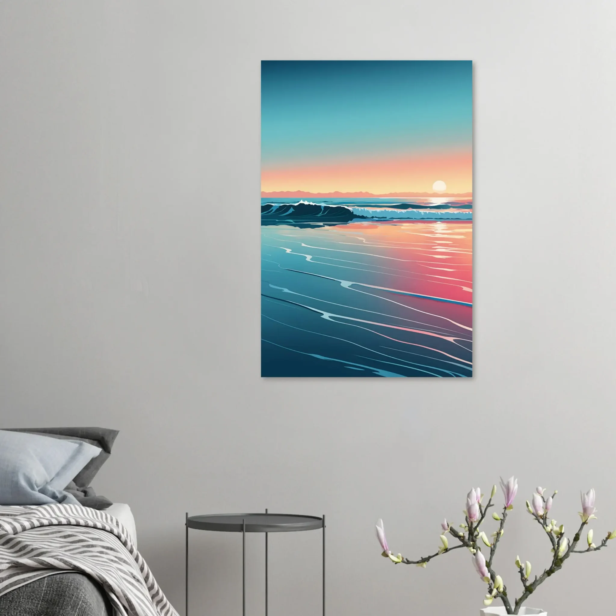 Abstract Coastal Sunset wall art that explores the meeting point between sea, light, and horizon. Fine Art Print, printed and shipped within the EU.