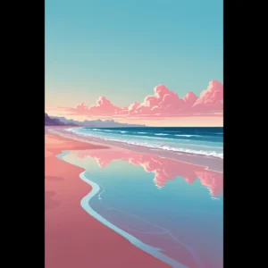 Abstract Coastal Sunset wall art that explores the meeting point between sea, light, and horizon. Fine Art Print, printed and shipped within the EU.