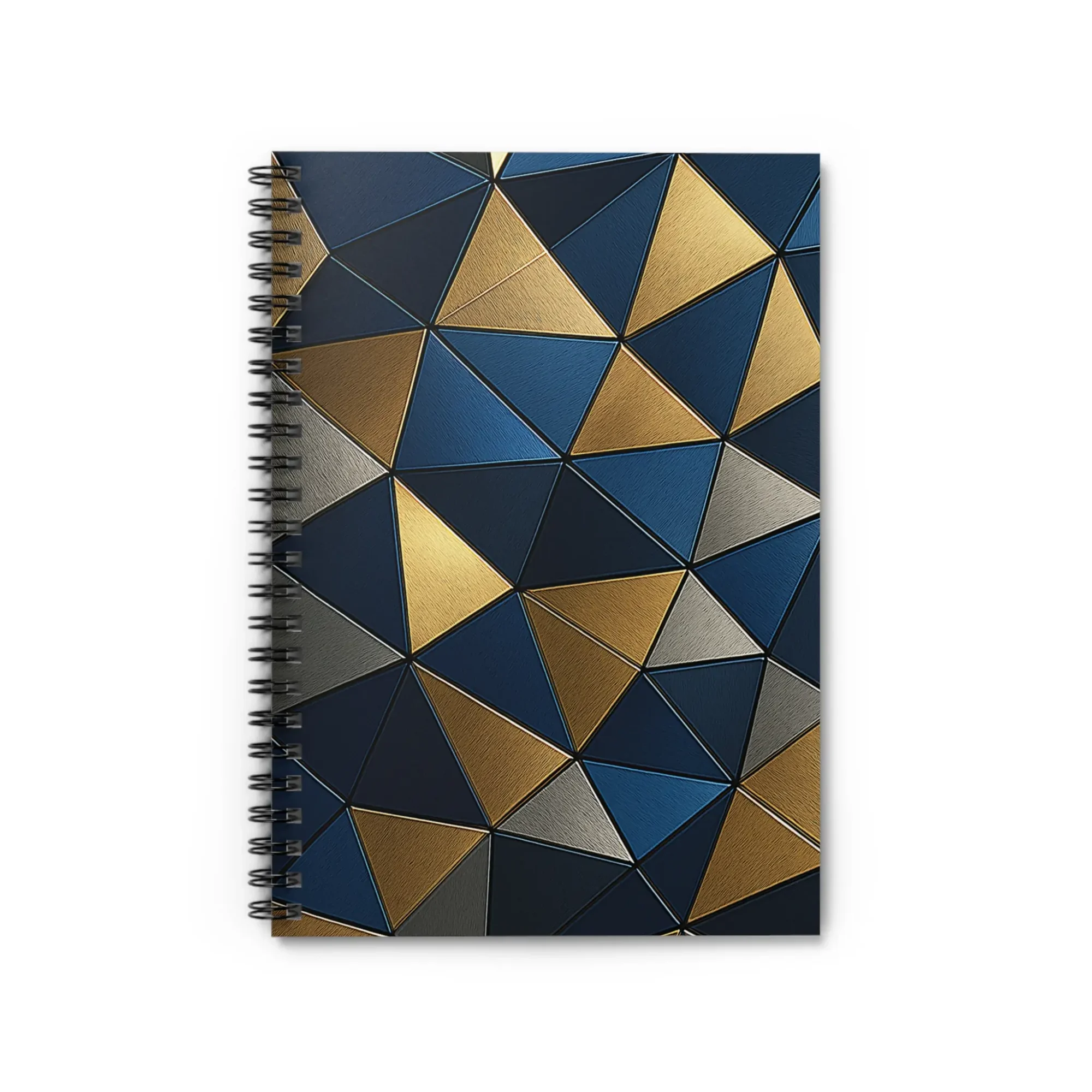 US Spiral Notebook Ruled Lines TRIANGULAR GOLD BLUE 1 US Spiral Notebook Ruled Lines TRIANGULAR GOLD BLUE 1