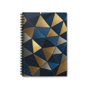 US Spiral Notebook Ruled Lines TRIANGULAR GOLD BLUE 1
