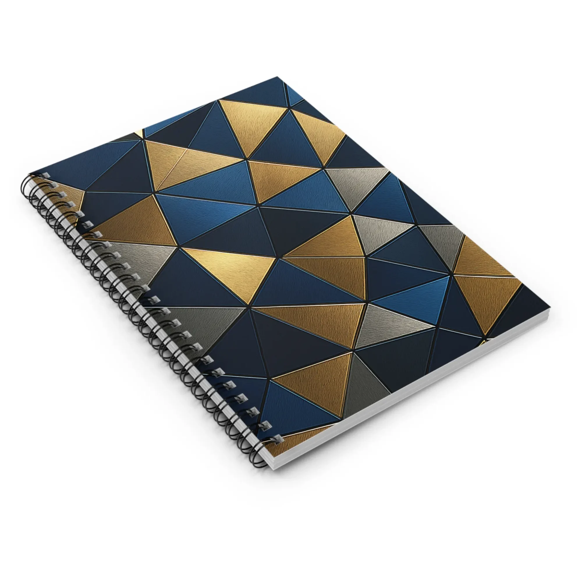 US Spiral Notebook Ruled Lines TRIANGULAR GOLD BLUE 2 US Spiral Notebook Ruled Lines TRIANGULAR GOLD BLUE 2