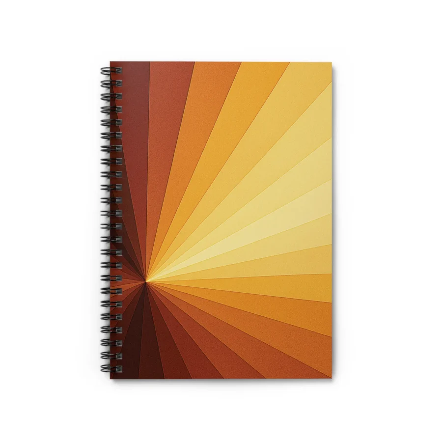 US Spiral Notebook Lined RADIAL GRADIENT GOLDEN EMBER 1