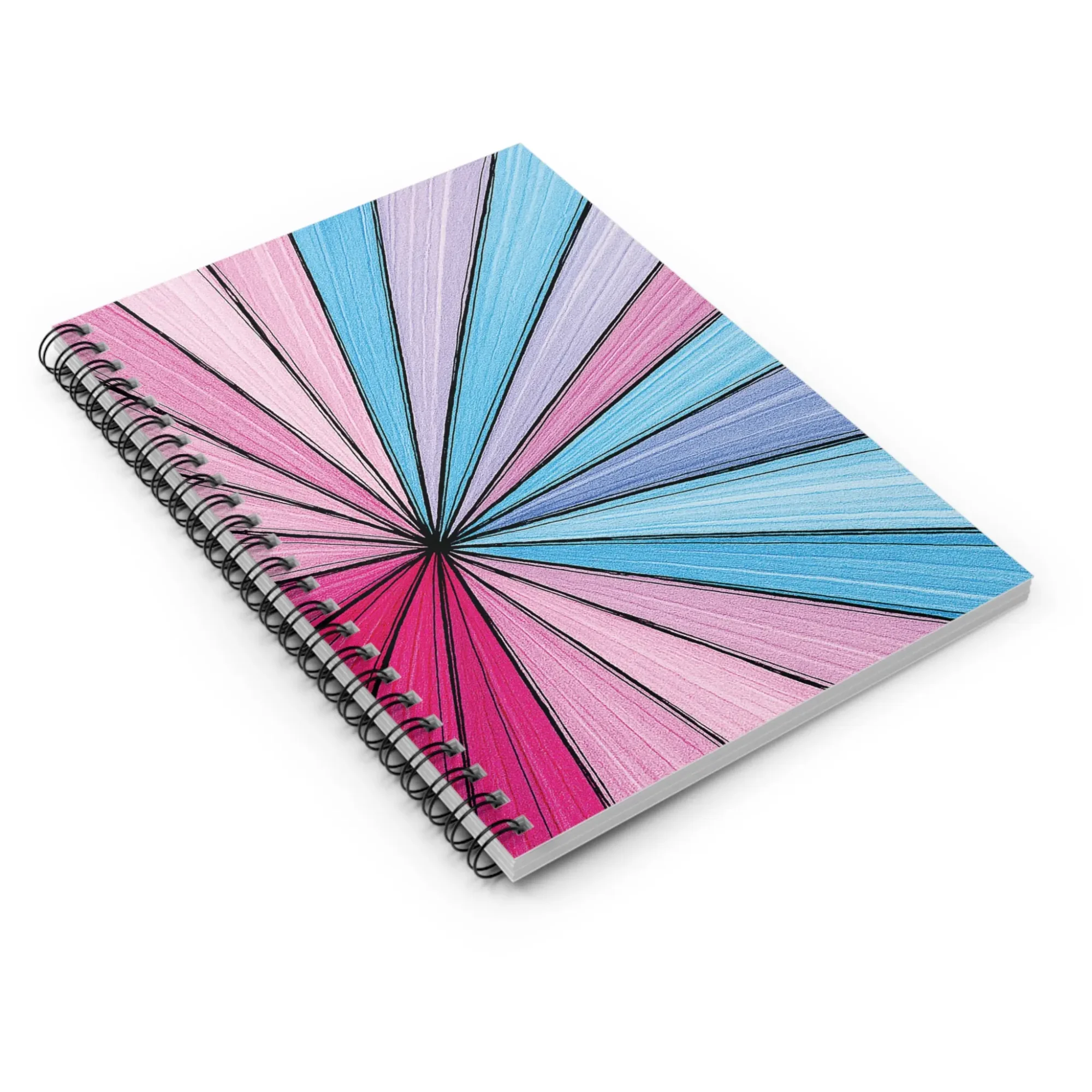 US Spiral Notebook RADIAL PASTEL BURST 2 US Spiral Notebook Ruled Lines RADIAL PASTEL BURST 2