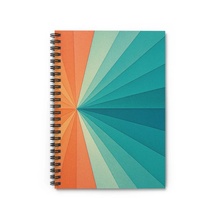 US Spiral Notebook Ruled Lines RADIAL SOFT BLOOM 1