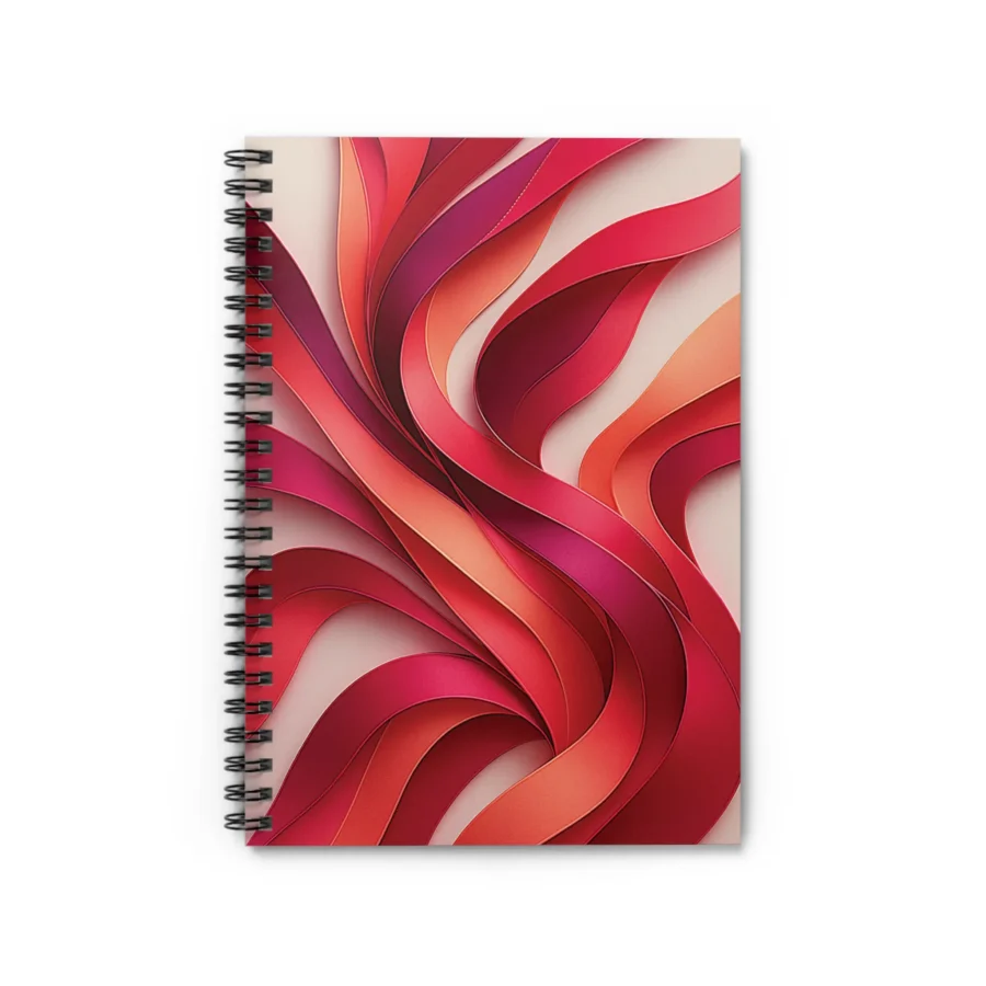 US Spiral Notebook Ruled Lines RIBBONS OF FLAME 1