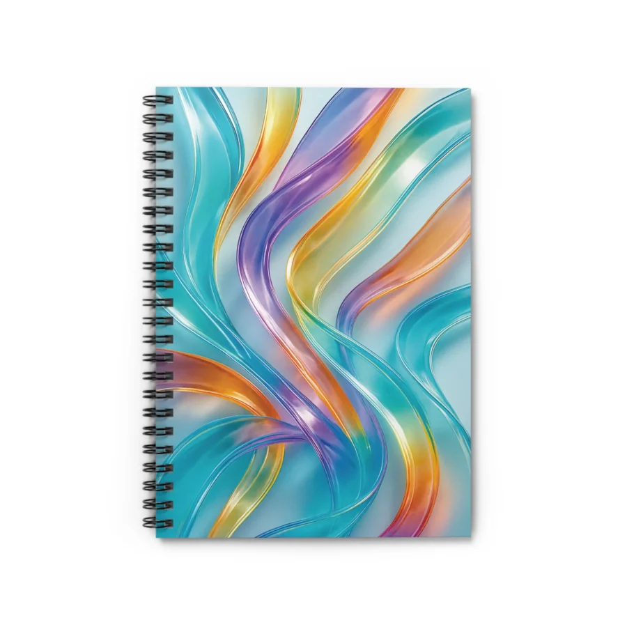 US Spiral Notebook Ruled Lines RIBBONS OF GLASS 1