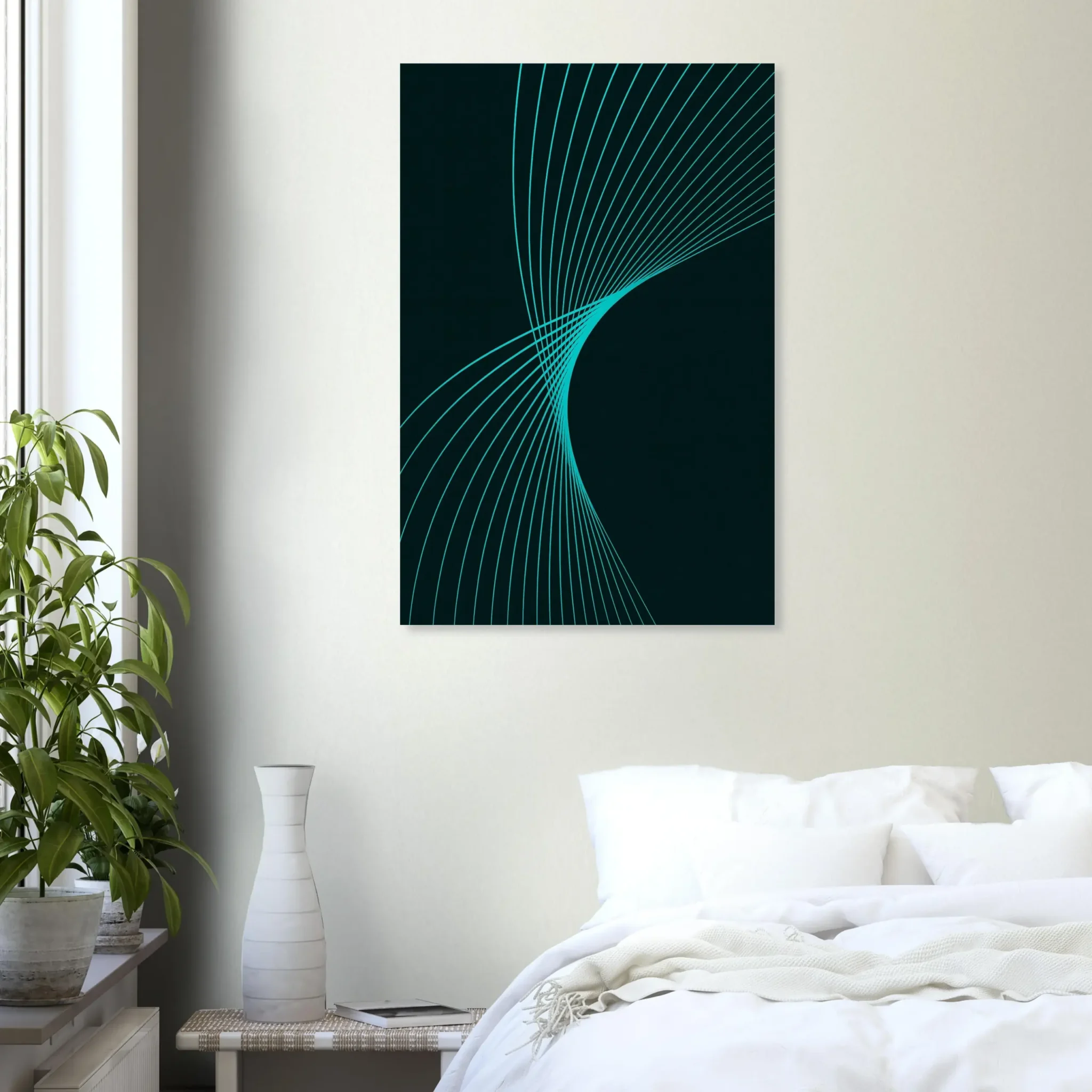 US Giclée Print Poster CYAN FLUX. Fine Art Wall Art with Archival Quality. Printed, packaged, and shipped in the US. Exclusive ColorVanta design.