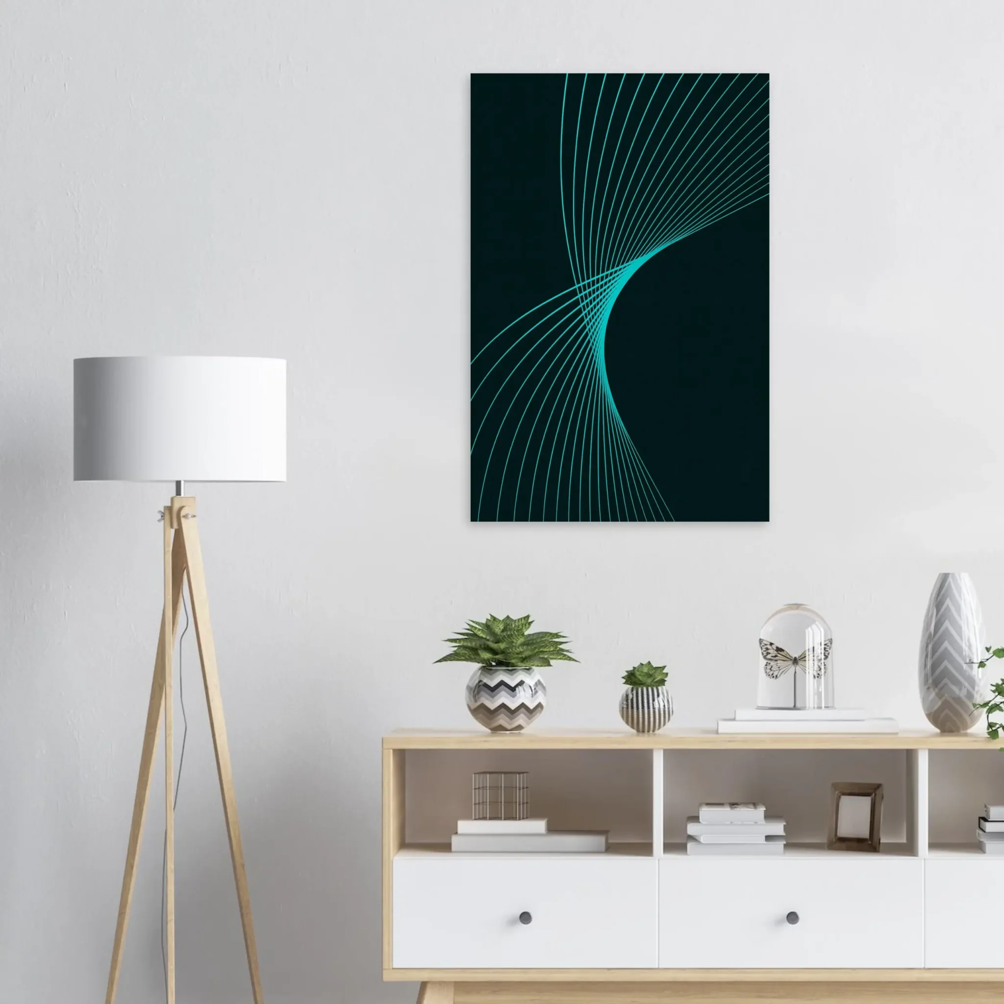 US Giclée Print Poster CYAN FLUX. Fine Art Wall Art with Archival Quality. Printed, packaged, and shipped in the US. Exclusive ColorVanta design.