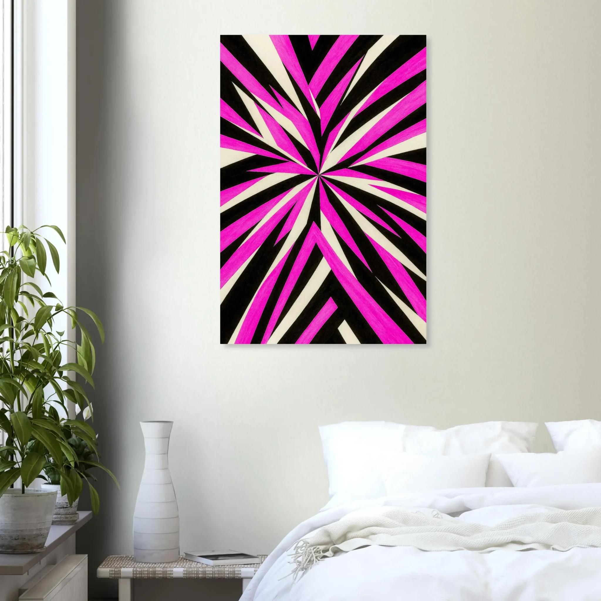 US Giclée Print Poster DEEP PINK FLARE. Fine Art Wall Art with Archival Quality. Printed, packaged, and shipped in the US. Exclusive ColorVanta design.