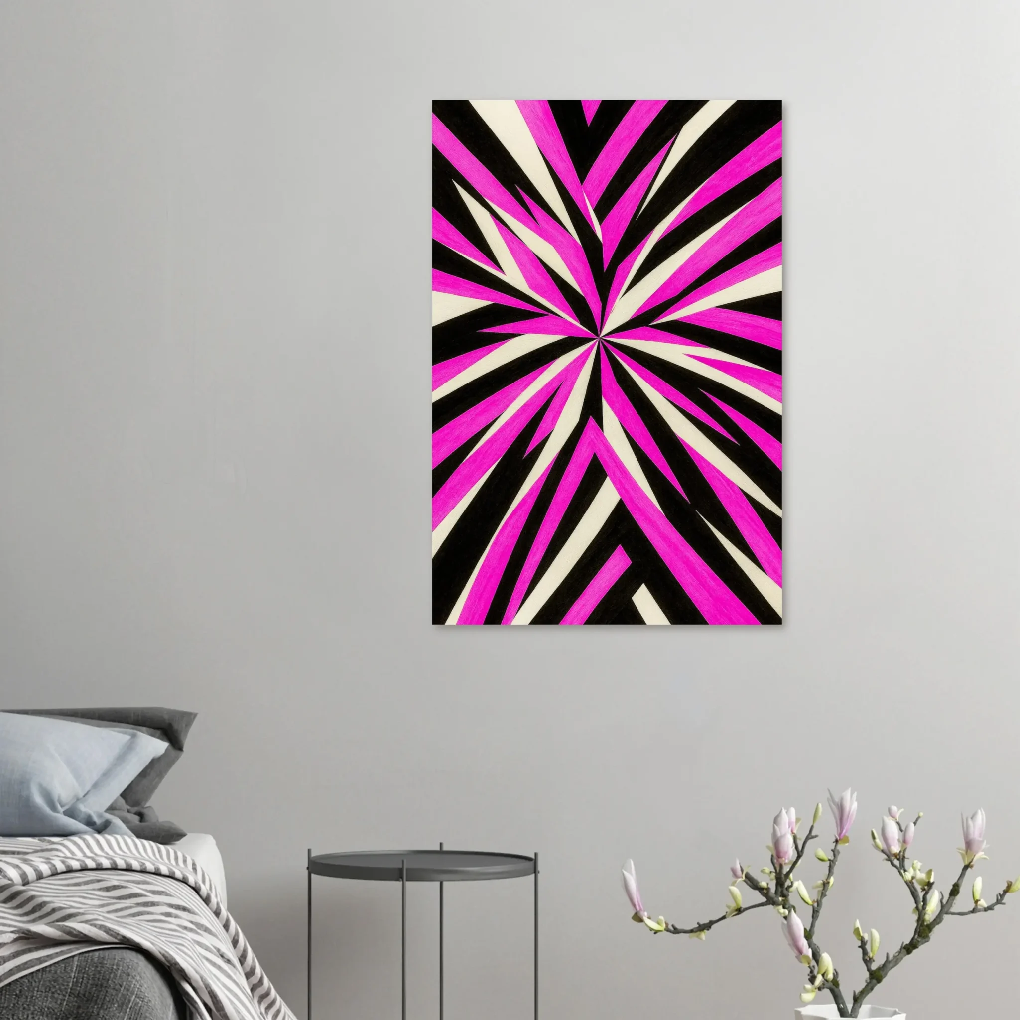 US Giclée Print Poster DEEP PINK FLARE. Fine Art Wall Art with Archival Quality. Printed, packaged, and shipped in the US. Exclusive ColorVanta design.