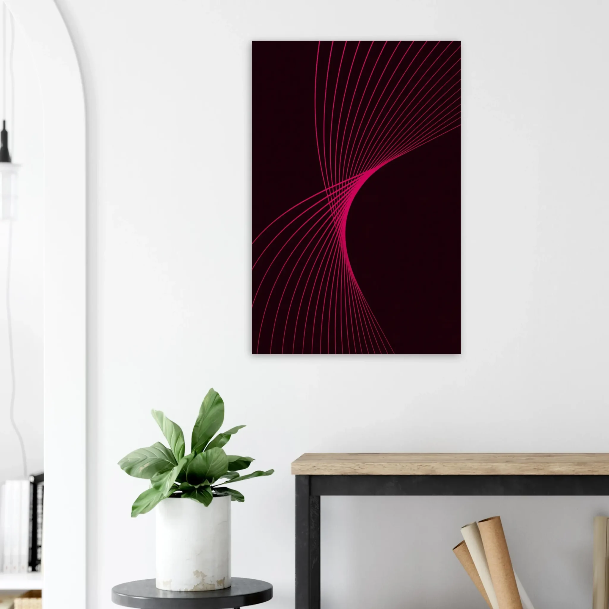 US Giclée Print Poster DEEP PINK FLUX. Fine Art Wall Art with Archival Quality. Printed, packaged, and shipped in the US. Exclusive ColorVanta design.