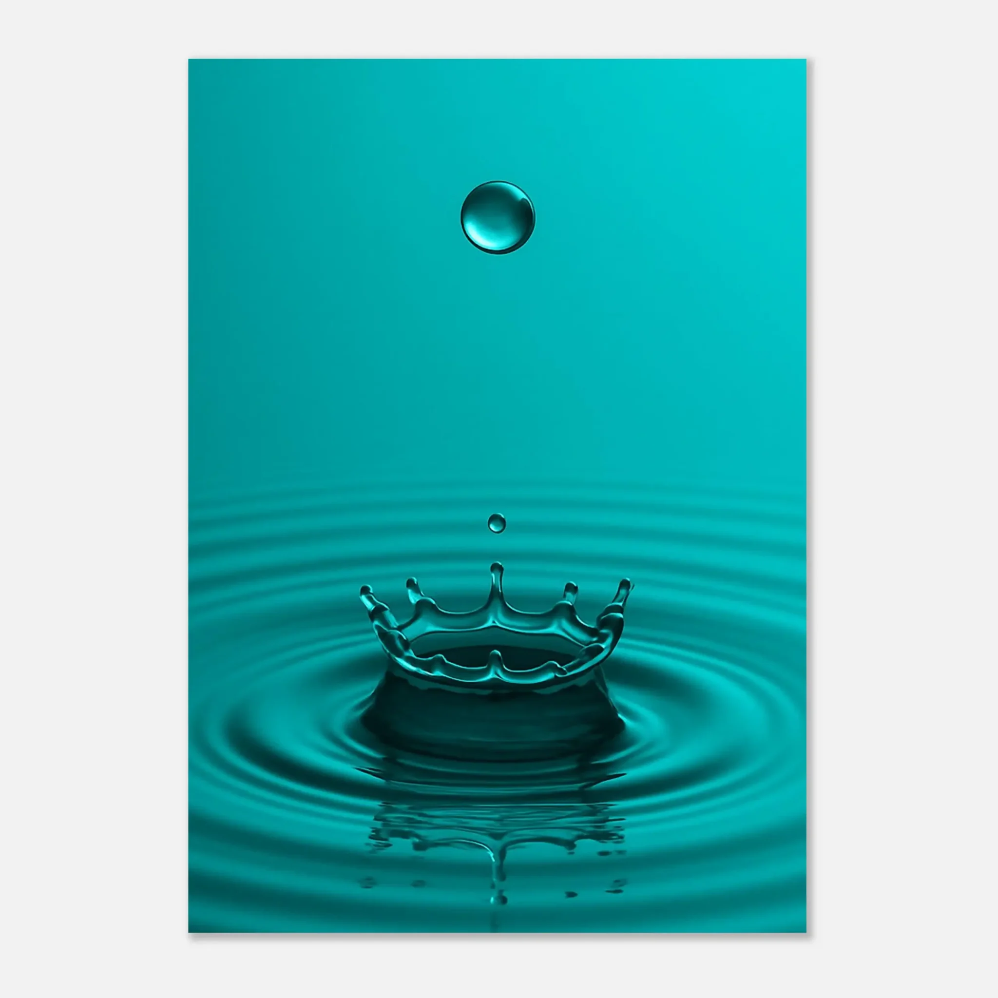 US Giclée Print Poster DROP OF DARK TURQUOISE. Fine Art Wall Art with Archival Quality. Printed, packaged, and shipped in the US. Exclusive ColorVanta design.