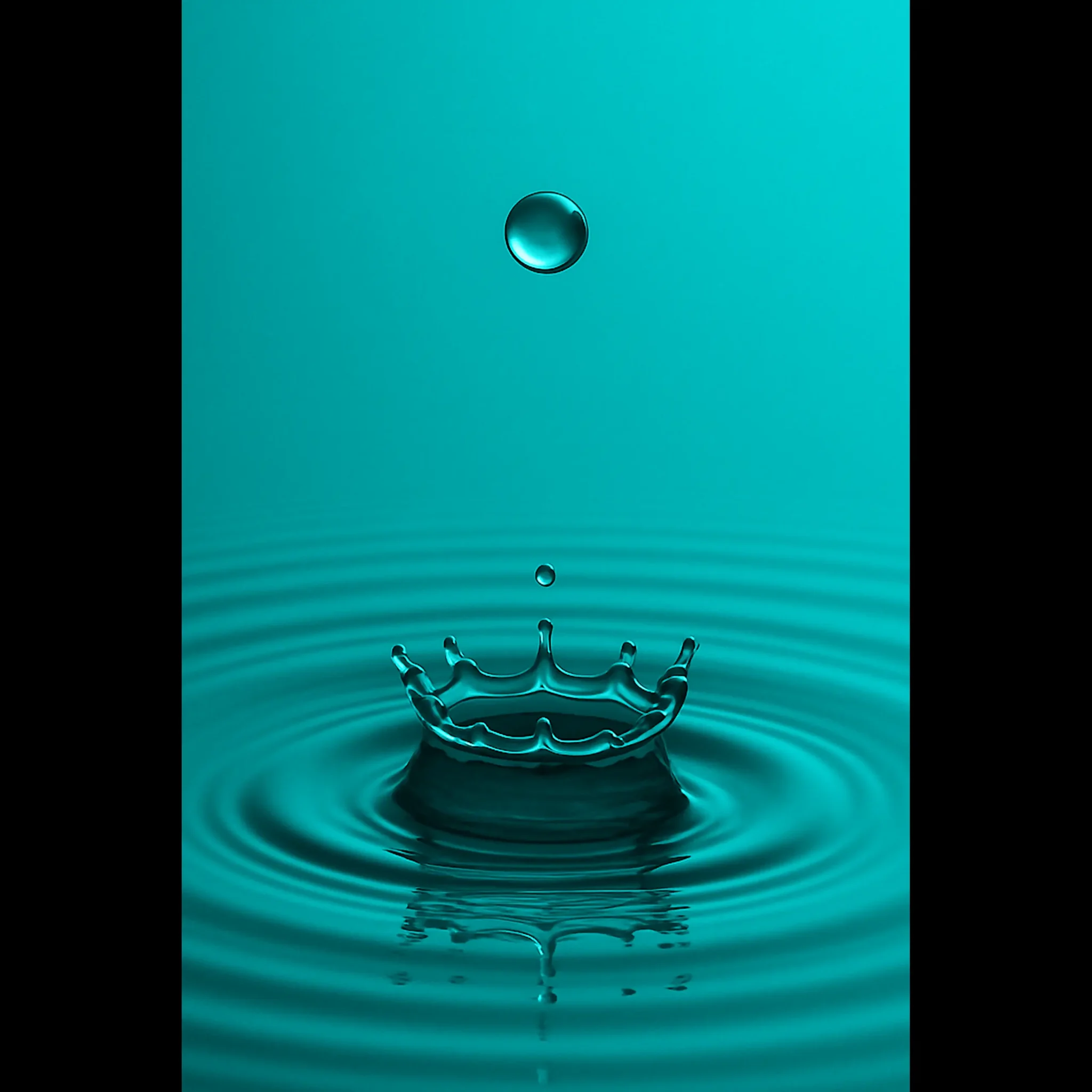 US Giclée Print Poster DROP OF DARK TURQUOISE. Fine Art Wall Art with Archival Quality. Printed, packaged, and shipped in the US. Exclusive ColorVanta design.