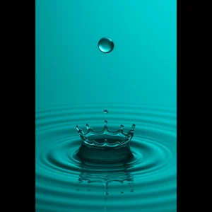 US Giclée Print Poster DROP OF DARK TURQUOISE. Fine Art Wall Art with Archival Quality. Printed, packaged, and shipped in the US. Exclusive ColorVanta design.